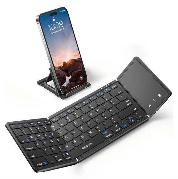 Samsers Other - Samsers Foldable Bluetooth Keyboard With Touchpad, Full-Size Wireless ~ Black